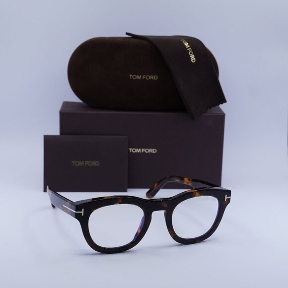 Tom Ford FT5873-B 052 Square Eyeglasses 49mm - Dark Havana - Picture 1 of 9